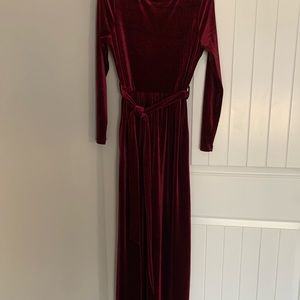 Burgundy velvet dress